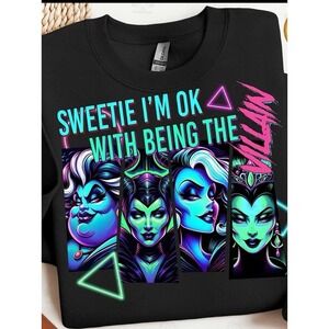 Disney‎ Villains Women's Sweatshirt Black Size 2XL
